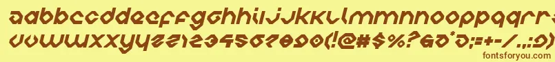charliesanglesital Font – Brown Fonts on Yellow Background
