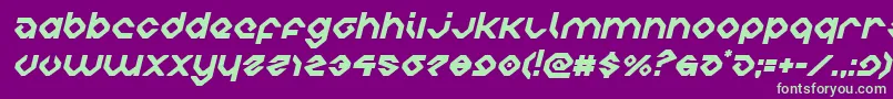charliesanglesital-Schriftart – Grüne Schriften auf violettem Hintergrund