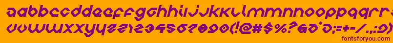 charliesanglesital Font – Purple Fonts on Orange Background