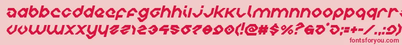 フォントcharliesanglesital – ピンクの背景に赤い文字