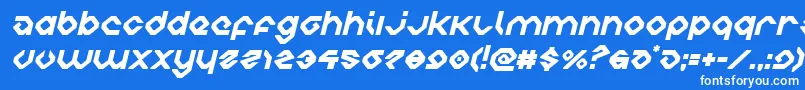 フォントcharliesanglesital – 青い背景に白い文字
