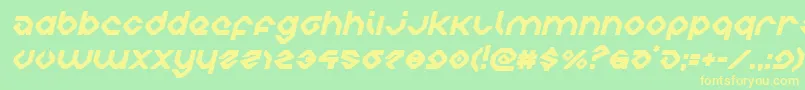 フォントcharliesanglesital – 黄色の文字が緑の背景にあります