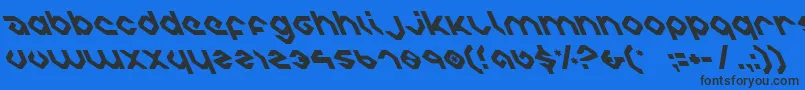 charliesanglesleft-Schriftart – Schwarze Schriften auf blauem Hintergrund