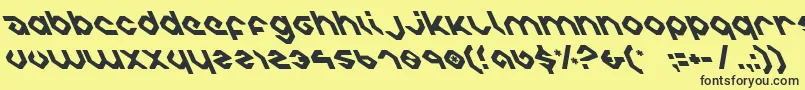 フォントcharliesanglesleft – 黒い文字の黄色い背景