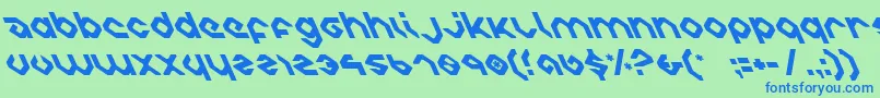 Шрифт charliesanglesleft – синие шрифты на зелёном фоне