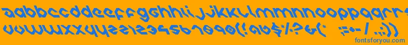 Czcionka charliesanglesleft – niebieskie czcionki na pomarańczowym tle