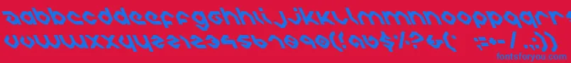 charliesanglesleft-Schriftart – Blaue Schriften auf rotem Hintergrund