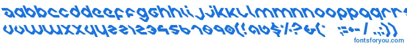 charliesanglesleft-Schriftart – Blaue Schriften auf weißem Hintergrund