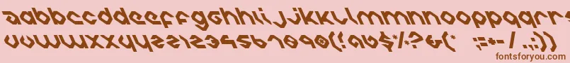charliesanglesleft-fontti – ruskeat fontit vaaleanpunaisella taustalla