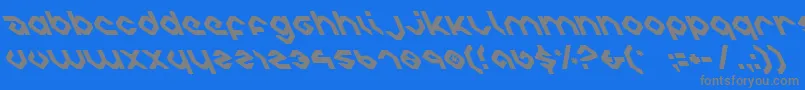 フォントcharliesanglesleft – 青い背景に灰色の文字