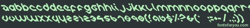 フォントcharliesanglesleft – 黒い背景に緑の文字
