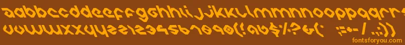 charliesanglesleft-Schriftart – Orangefarbene Schriften auf braunem Hintergrund