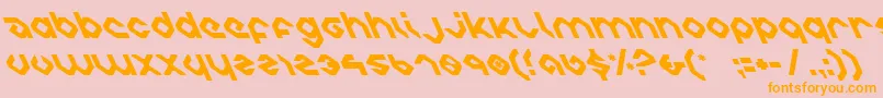 charliesanglesleft-Schriftart – Orangefarbene Schriften auf rosa Hintergrund