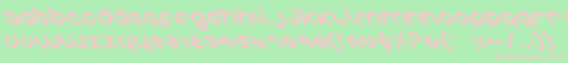 フォントcharliesanglesleft – 緑の背景にピンクのフォント