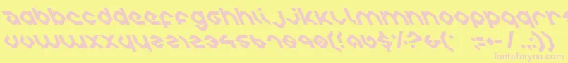 charliesanglesleft Font – Pink Fonts on Yellow Background