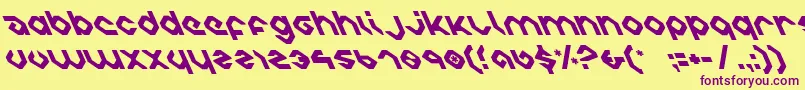 フォントcharliesanglesleft – 紫色のフォント、黄色の背景