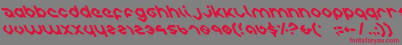 フォントcharliesanglesleft – 赤い文字の灰色の背景
