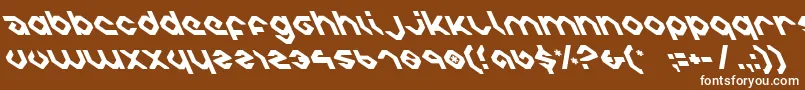 charliesanglesleft-fontti – valkoiset fontit ruskealla taustalla