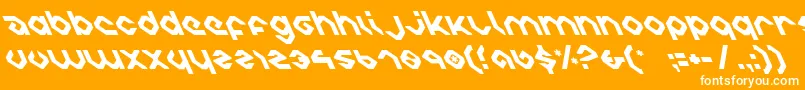 Czcionka charliesanglesleft – białe czcionki na pomarańczowym tle
