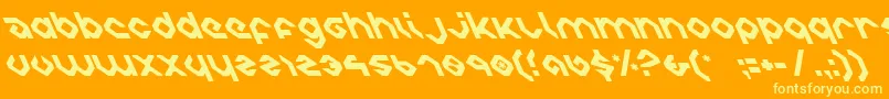 charliesanglesleft-Schriftart – Gelbe Schriften auf orangefarbenem Hintergrund