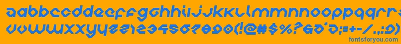 Czcionka charliesanglessemital – niebieskie czcionki na pomarańczowym tle