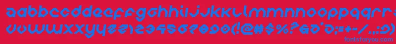 フォントcharliesanglessemital – 赤い背景に青い文字