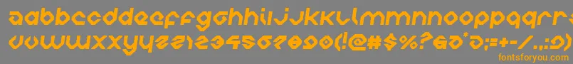 フォントcharliesanglessemital – オレンジの文字は灰色の背景にあります。