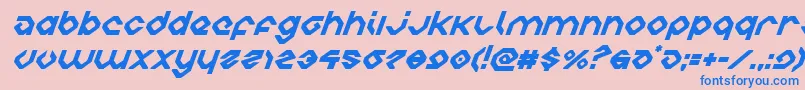 フォントcharliesanglessuperital – ピンクの背景に青い文字