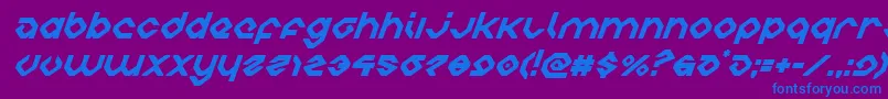 charliesanglessuperital Font – Blue Fonts on Purple Background