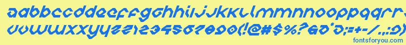 charliesanglessuperital Font – Blue Fonts on Yellow Background