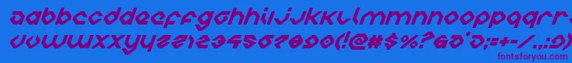 charliesanglessuperital Font – Purple Fonts on Blue Background