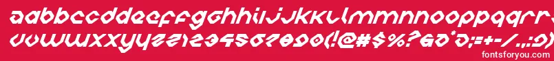 フォントcharliesanglessuperital – 赤い背景に白い文字