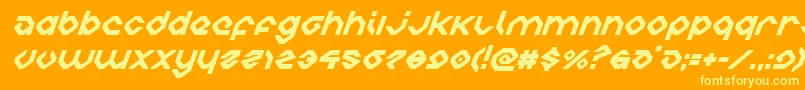 フォントcharliesanglessuperital – オレンジの背景に黄色の文字