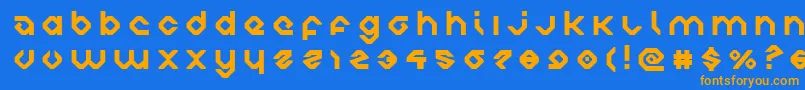 charliesanglestitle Font – Orange Fonts on Blue Background