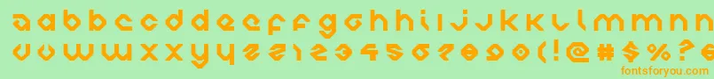 charliesanglestitle-Schriftart – Orangefarbene Schriften auf grünem Hintergrund
