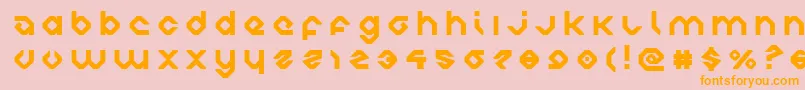 charliesanglestitle-Schriftart – Orangefarbene Schriften auf rosa Hintergrund