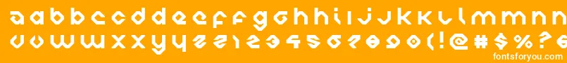 charliesanglestitle-Schriftart – Weiße Schriften auf orangefarbenem Hintergrund