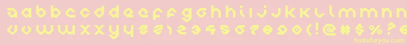 charliesanglestitle-Schriftart – Gelbe Schriften auf rosa Hintergrund