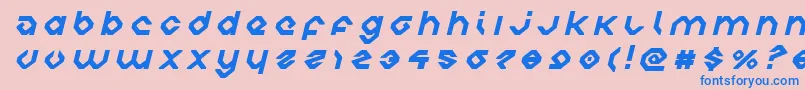 charliesanglestitleital Font – Blue Fonts on Pink Background