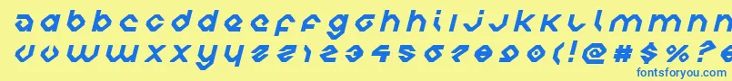 charliesanglestitleital Font – Blue Fonts on Yellow Background