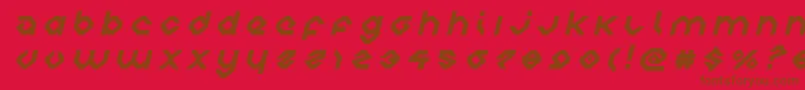 charliesanglestitleital-Schriftart – Braune Schriften auf rotem Hintergrund