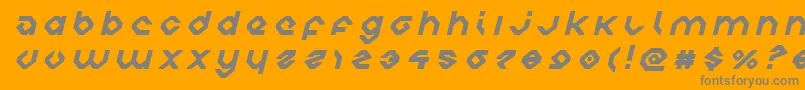 charliesanglestitleital-Schriftart – Graue Schriften auf orangefarbenem Hintergrund