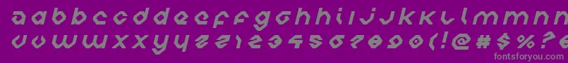 フォントcharliesanglestitleital – 紫の背景に灰色の文字