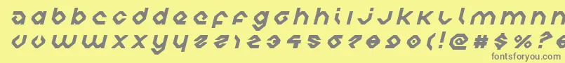 フォントcharliesanglestitleital – 黄色の背景に灰色の文字