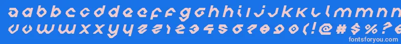 charliesanglestitleital Font – Pink Fonts on Blue Background