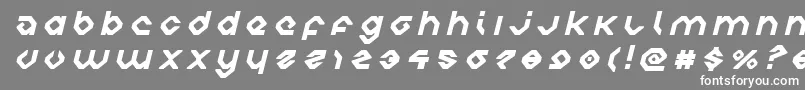 フォントcharliesanglestitleital – 灰色の背景に白い文字