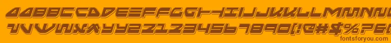 Seariderfalconpunchital-fontti – ruskeat fontit oranssilla taustalla