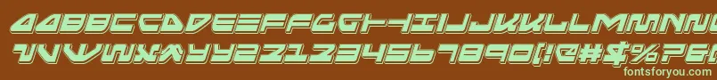 Шрифт Seariderfalconpunchital – зелёные шрифты на коричневом фоне