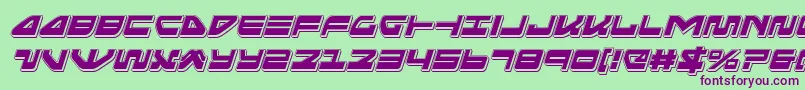 Seariderfalconpunchital Font – Purple Fonts on Green Background