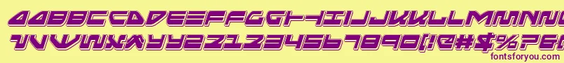 Seariderfalconpunchital Font – Purple Fonts on Yellow Background
